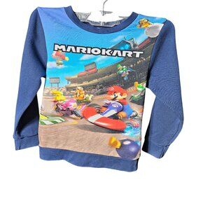 Mario Kart Kids Long Sleeve Crewneck Sweatshirt Size 4-5Y By Difuzed